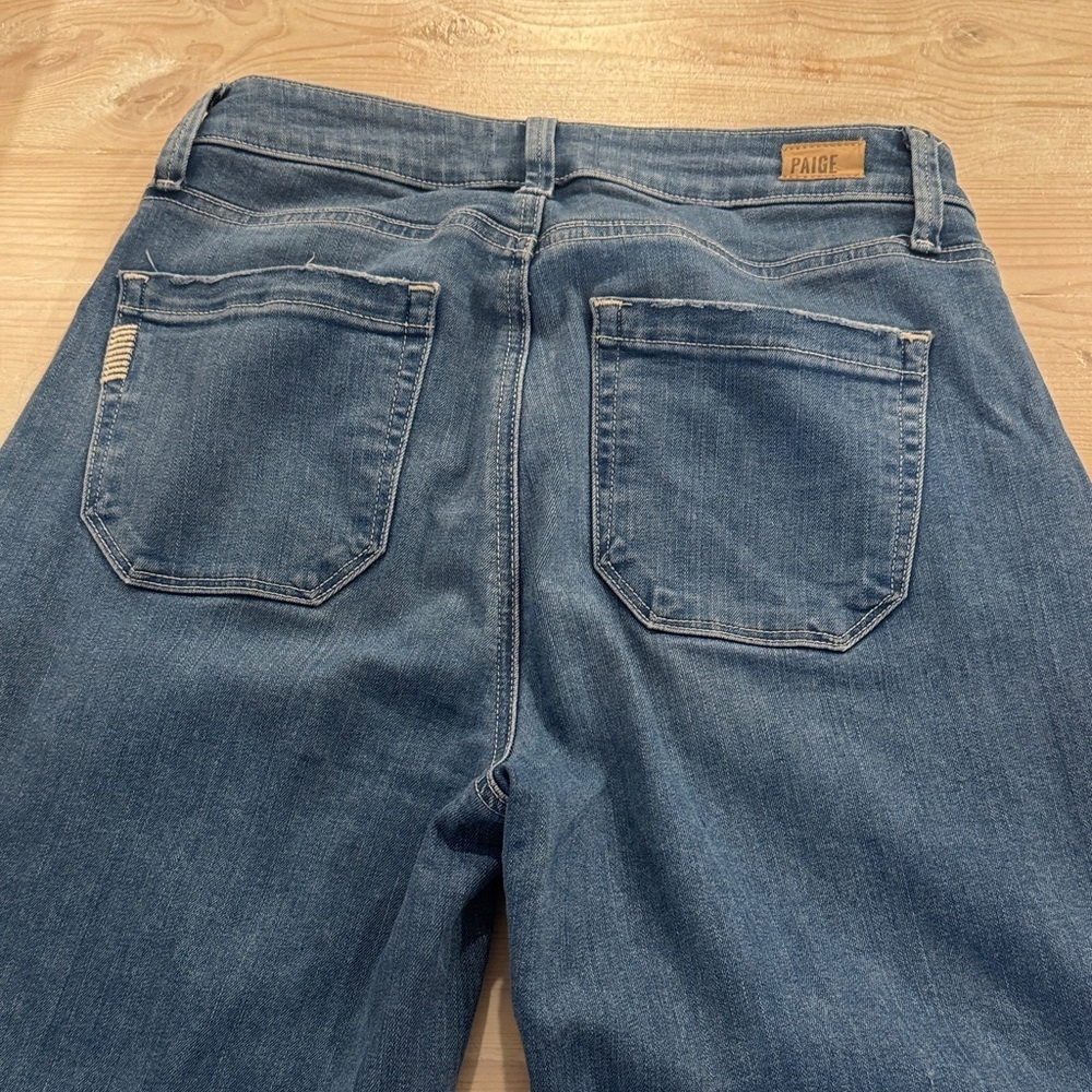 PAIGE Light Blue Flare Jeans - Picture 5 of 7
